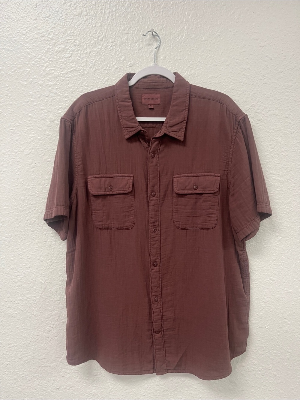 Lucky Brand Men's Dusty Rose Casual Button Down Shirt
#1056